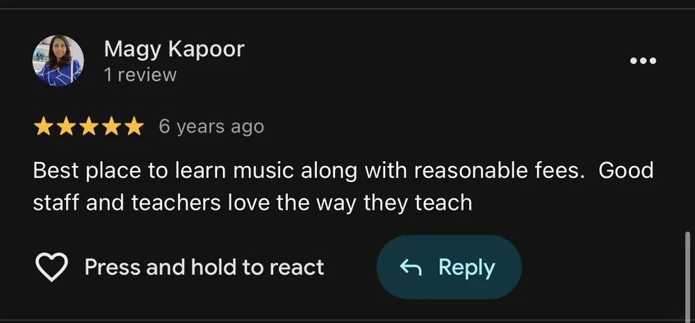 Real Google review from a Musicphonetics parent or student